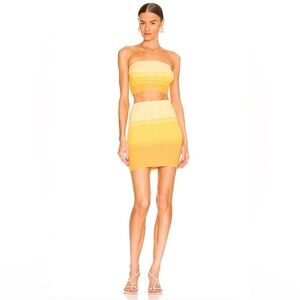 REVOLVE X Camila Coelho Avalon Knit Top & Skirt in Yellow Ombré size Small